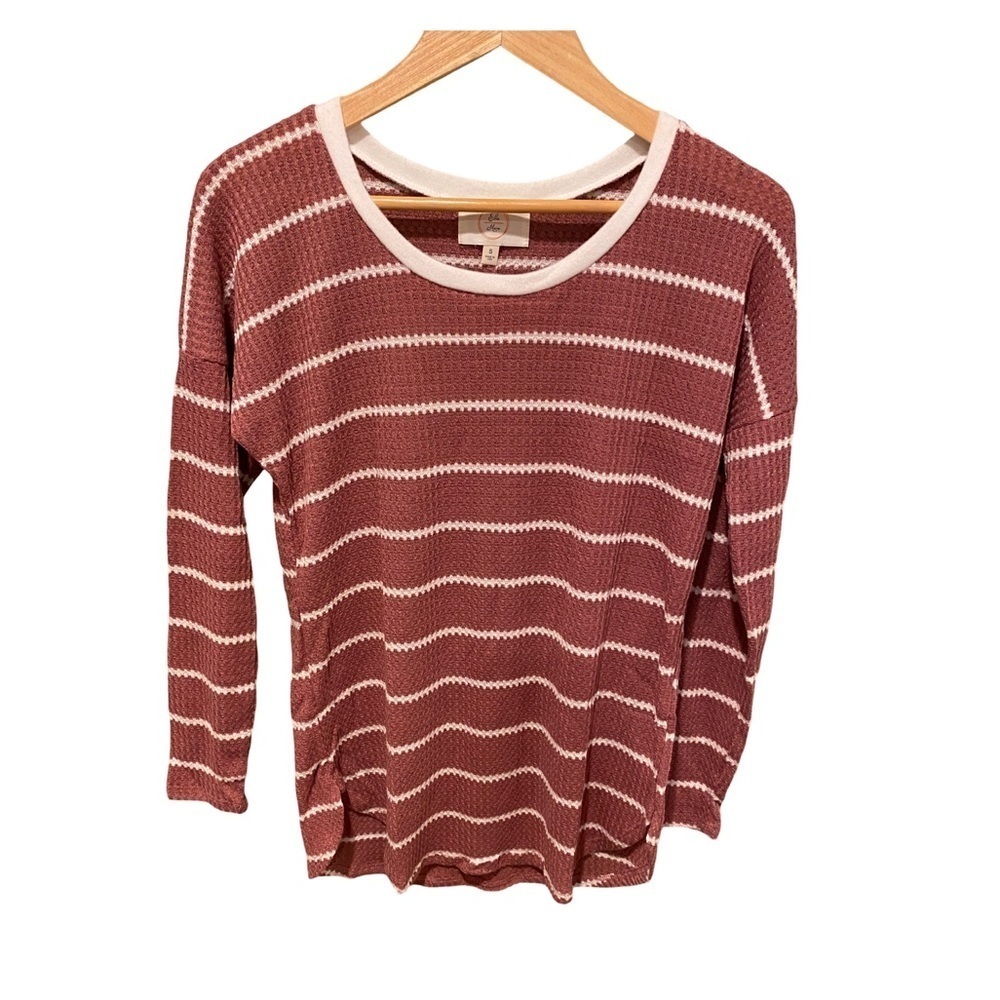 Ella Mara Anthropologie Lightweight Long Sleeve Waffle Knit Shirt NWOT Size S
